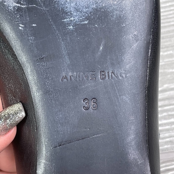 ANINE BING Spiked Ankle Wrap Point Toe Ballet Flat - Witchy Goth - Picture 8 of 8